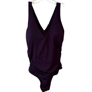 Lands'‎ End Women's Purple Crossback One Piece Tummy Control Swimsuit in Size XL